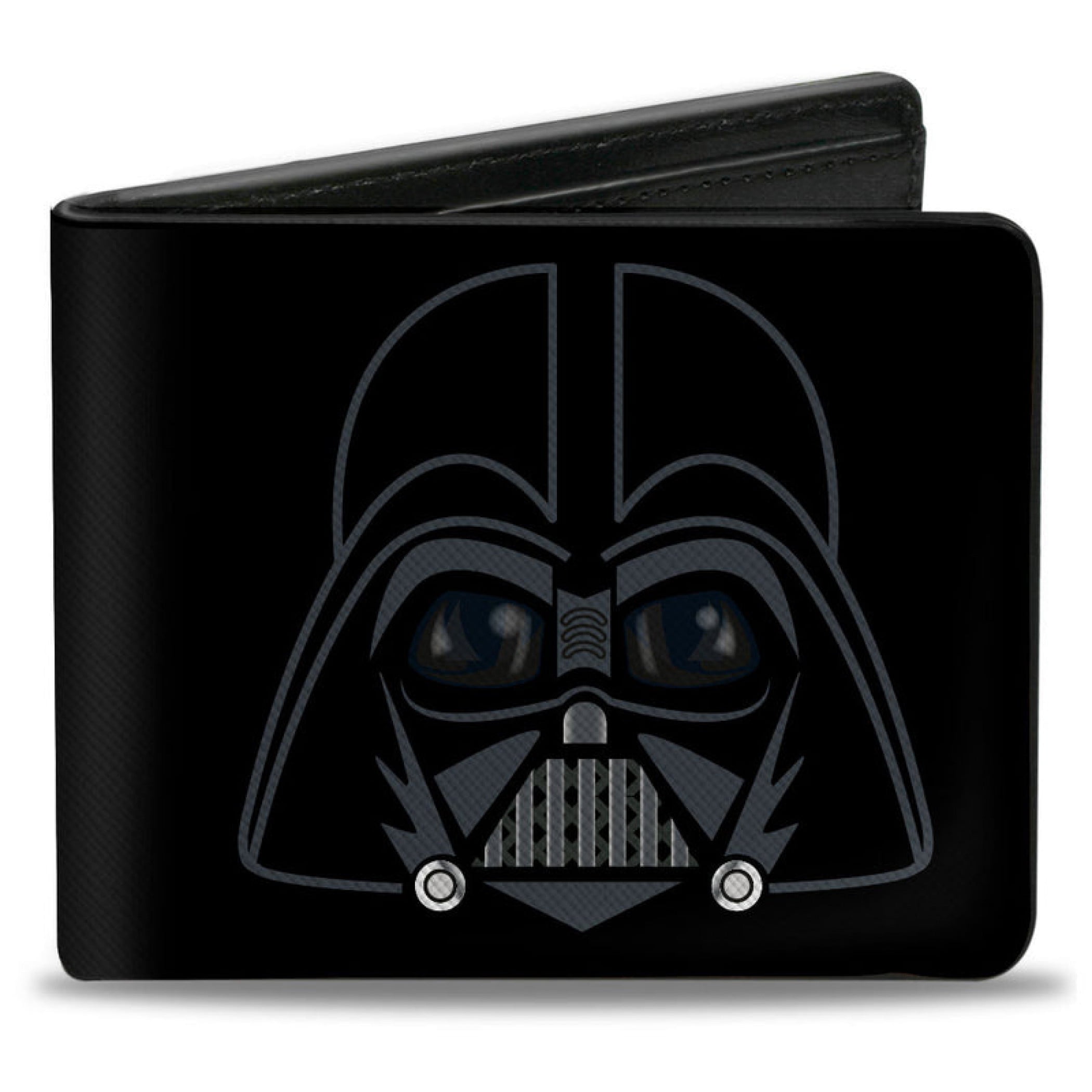 Star Wars Darth Vader Chest Panel Bifold Wallet - PU Leather, 5 Card Slots & ID Window (Black/Gray/White/Blue/Red)