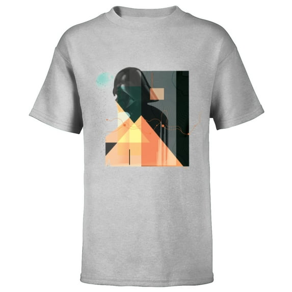 Star Wars Darth Vader Art Deco Profile - Short Sleeve T-Shirt for Kids - Customized-Athletic Heather