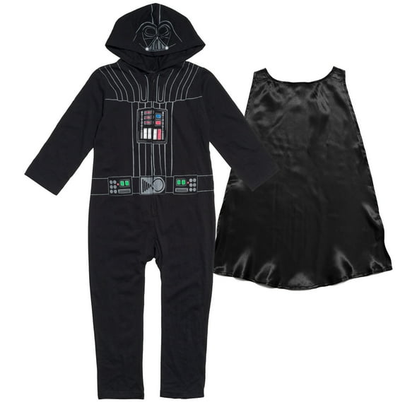 Star Wars Darth Vader Big Boys Zip Up Cosplay Coverall and Cape Infant to Big Kid