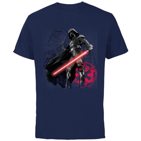 Star Wars Darth Vader Blueprint of a Sith Lord - Short Sleeve Cotton T-Shirt for Adults - Customized-Navy
