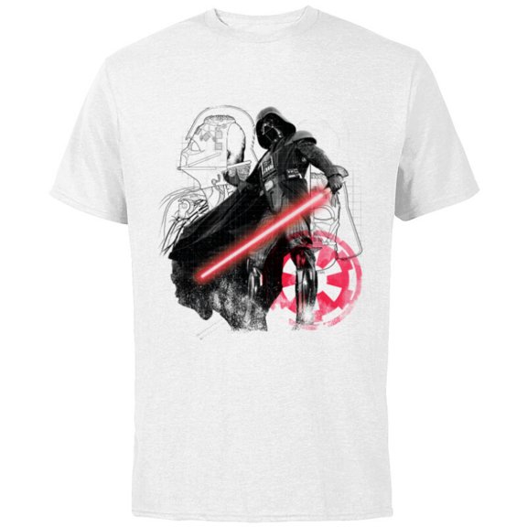 Star Wars Darth Vader Blueprint of a Sith Lord - Short Sleeve Cotton T-Shirt for Adults - Customized-White