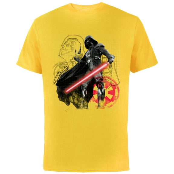 Star Wars Darth Vader Blueprint of a Sith Lord - Short Sleeve Cotton T-Shirt for Adults - Customized-Yellow