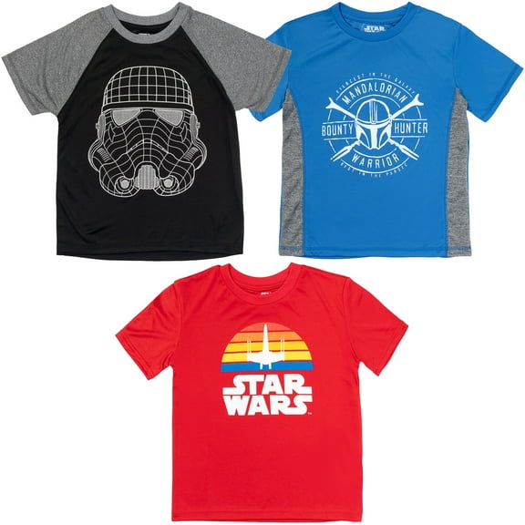 Star Wars Darth Vader Boba Fett Little Boys 3 Pack T-Shirts Toddler to Big Kid