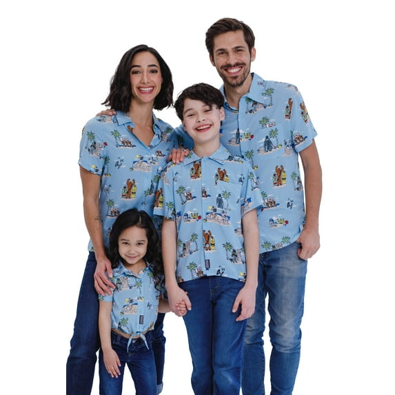 Star Wars Darth Vader Boba Fett Stormtrooper Mens Matching Family Hawaiian Button Down Shirt Men's Button Down XX-Large