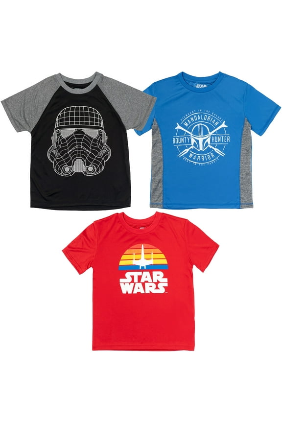 Darth Vader Boba Fett Toddler Boys 3 Pack T-Shirts Toddler to Big Kid