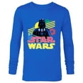 thumbnail image 1 of Star Wars Darth Vader Bold Graphic Retro Eighties ‘80s Vibe - Long Sleeve T-Shirt for Men - Customized-Navy, 1 of 5