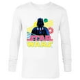 thumbnail image 1 of Star Wars Darth Vader Bold Graphic Retro Eighties ‘80s Vibe - Long Sleeve T-Shirt for Men - Customized-White, 1 of 5