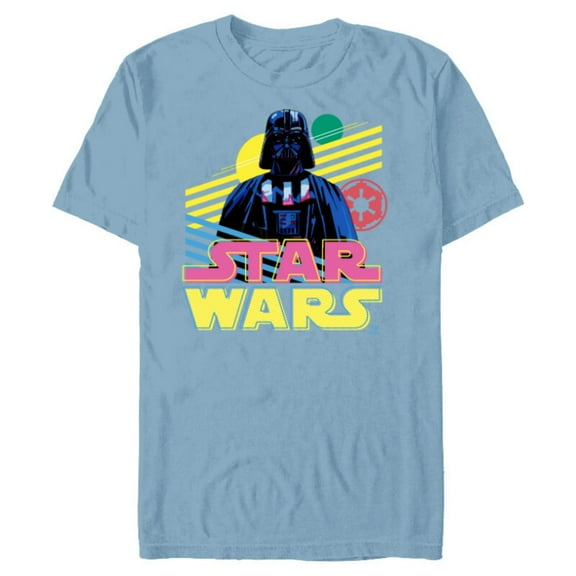 Star Wars Darth Vader Bold Graphic Retro Eighties ‘80s Vibe - Short Sleeve Blended T-Shirt for Adults - Customized-Ocean Blue
