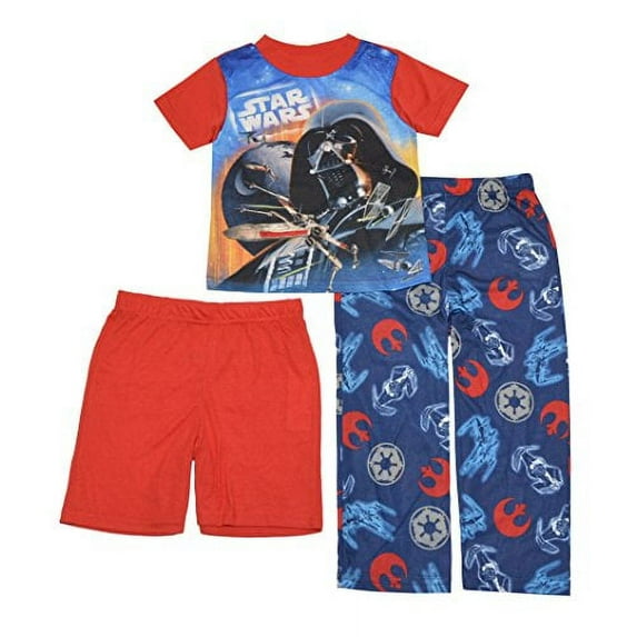 Star Wars Darth Vader Boys 3-Piece Pajama Set (10, Multicolor)