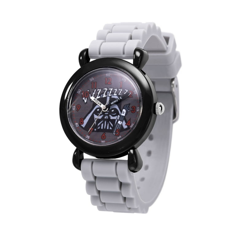 Star Wars Darth Vader Boys Black Plastic Time Teacher Watch Gray