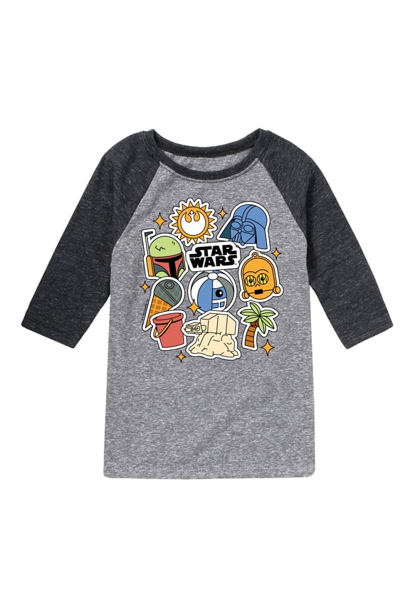 - Darth Vader, C3 po, R2D2 Summer - Toddler And Youth Raglan