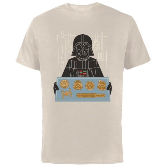 Star Wars Darth Vader Christmas Cookies Holiday - Short Sleeve Cotton T-Shirt for Adults - Customized-Natural