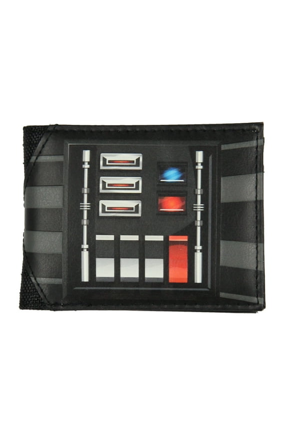 Star Wars Wallet Darth Vader Wallet Costume Chest Plate Mens Bifold Wallet with Imperial Metal Logo