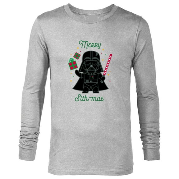 Star Wars Darth Vader Cute Christmas Holiday Merry Sith-mas - Long Sleeve T-Shirt for Men - Customized-Athletic Heather