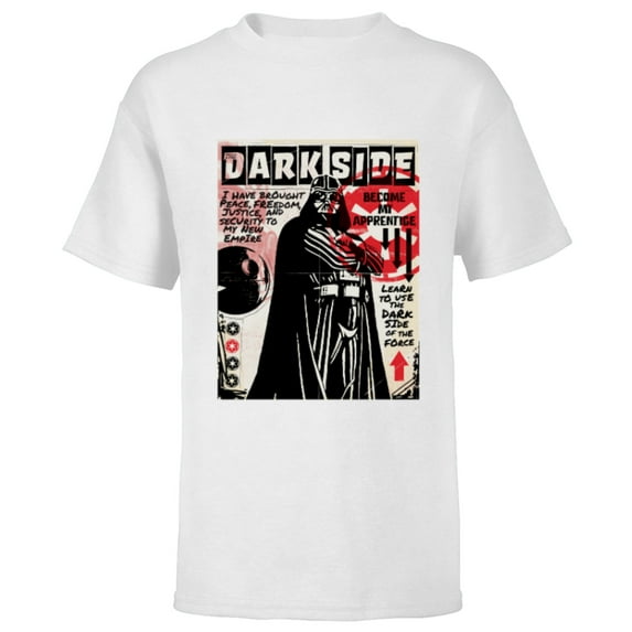 Star Wars Darth Vader Dark Side Apprentice Recruiting Poster - Short Sleeve T-Shirt for Kids - Customized-White