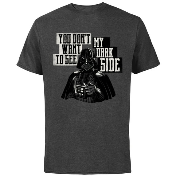 Star Wars Darth Vader Dark Side Funny - Short Sleeve Cotton T-Shirt for Adults- Customized-Charcoal