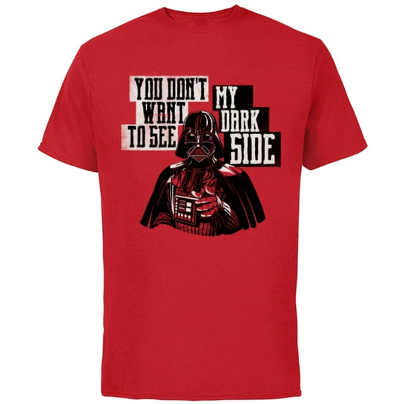 Star Wars Darth Vader Dark Side Funny - Short Sleeve Cotton T-Shirt for Adults- Customized-Red