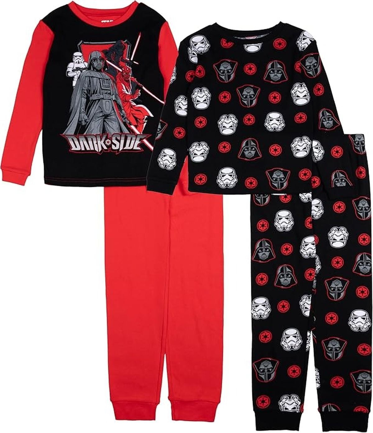 STAR WARS Darth Vader, Dark Side Villain Characters 4-Pc Long-Sleeved Pajama Set, Size 10