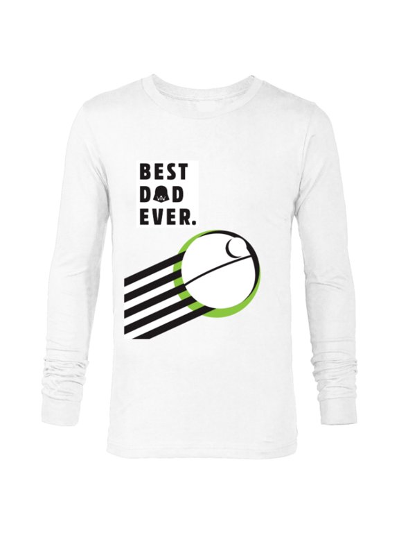 Darth Vader Death Star Best Dad Ever - Long Sleeve T-Shirt for Men - Customized-White