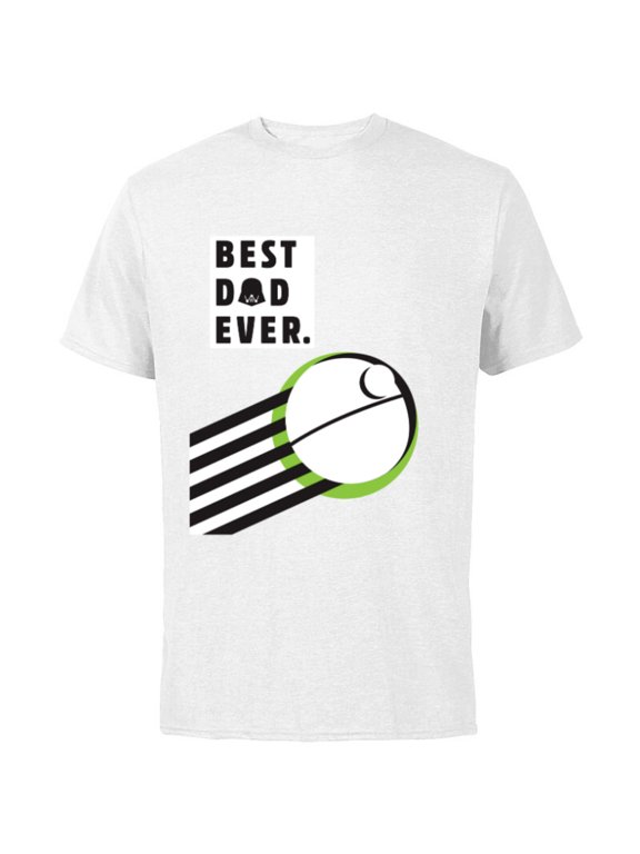 Darth Vader Death Star Best Dad Ever - Short Sleeve Cotton T-Shirt for Adults - Customized-White