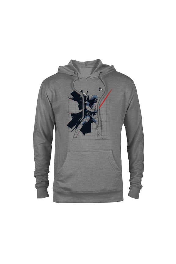 Darth Vader Dynamic Grid Sketch - Pullover Hoodie for Adults - Customized-Athletic Heather