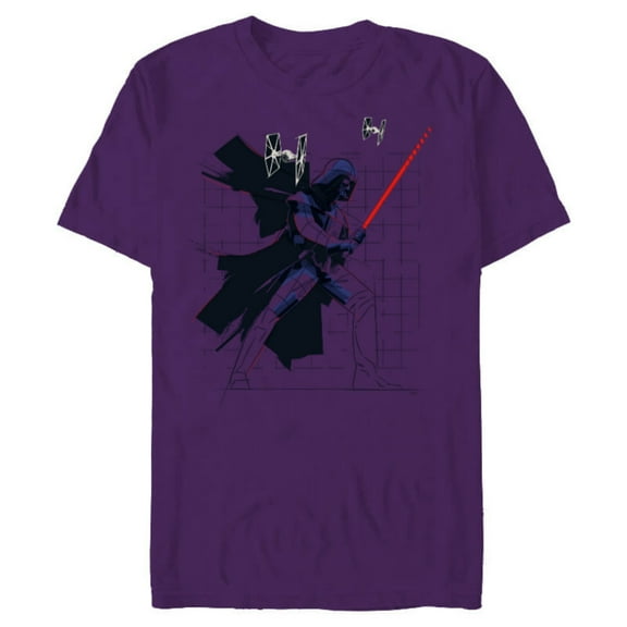 Star Wars Darth Vader Dynamic Grid Sketch - Short Sleeve Blended T-Shirt for Adults - Customized-Purple