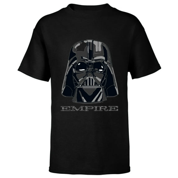 Star Wars Darth Vader Empire Mask and Helmet - Short Sleeve T-Shirt for Kids - Customized-Black