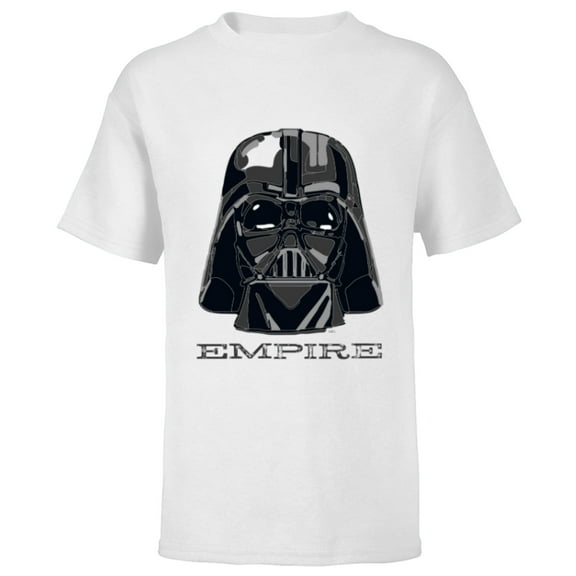 Star Wars Darth Vader Empire Mask and Helmet - Short Sleeve T-Shirt for Kids - Customized-White