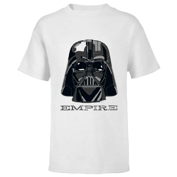 Star Wars Darth Vader Empire Mask and Helmet - Short Sleeve T-Shirt for Kids - Customized-White