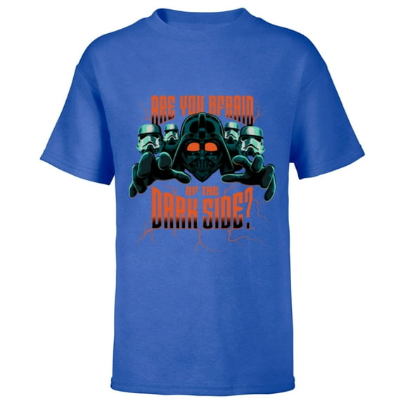 Star Wars Darth Vader Halloween Afraid of the Dark Side - Short Sleeve T-Shirt for Kids - Customized-Royal