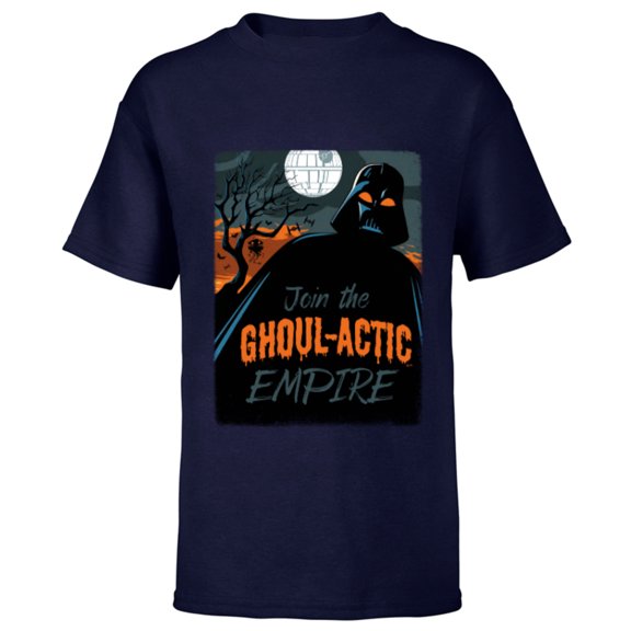 Star Wars Darth Vader Halloween Join the Ghoul-actic Empire - Short Sleeve T-Shirt for Kids - Customized-Athletic Navy