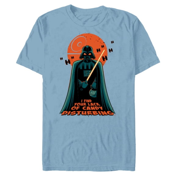 Star Wars Darth Vader Halloween Lack of Candy Disturbing - Short Sleeve Blended T-Shirt for Adults - Customized-Ocean Blue
