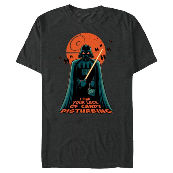 Star Wars Darth Vader Halloween Lack of Candy Disturbing - Short Sleeve Blended T-Shirt for Adults - Customized-Dark Heather