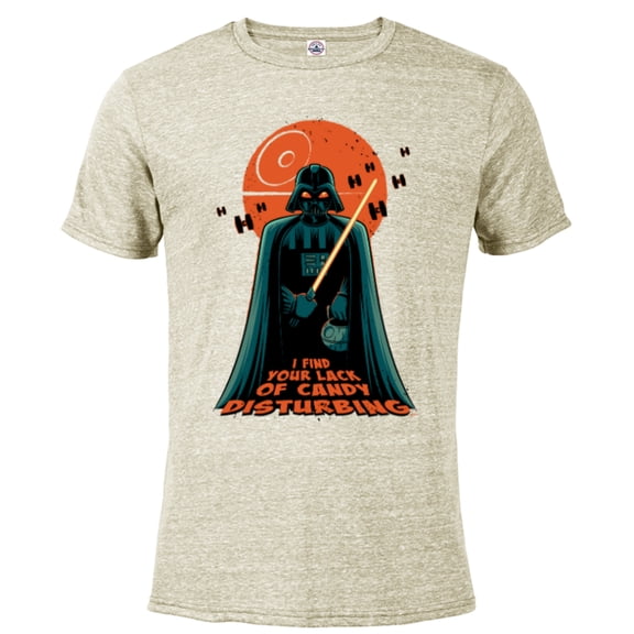 Star Wars Darth Vader Halloween Lack of Candy Disturbing - Short Sleeve Blended T-Shirt for Adults - Customized-Putty Snow Heather