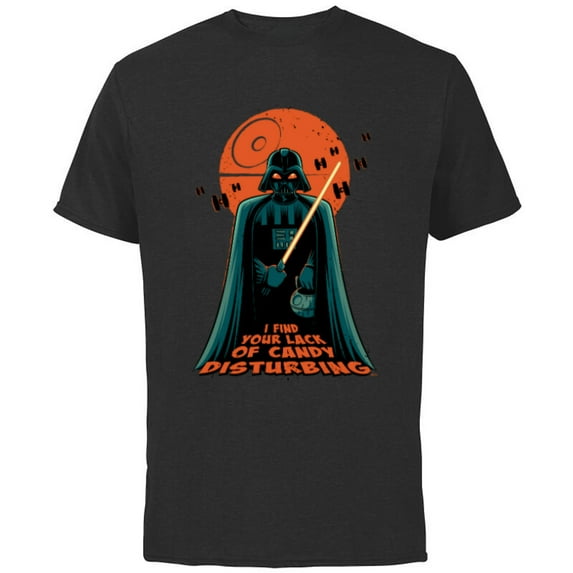 Star Wars Darth Vader Halloween Lack of Candy Disturbing - Short Sleeve Cotton T-Shirt for Adults - Customized-Black