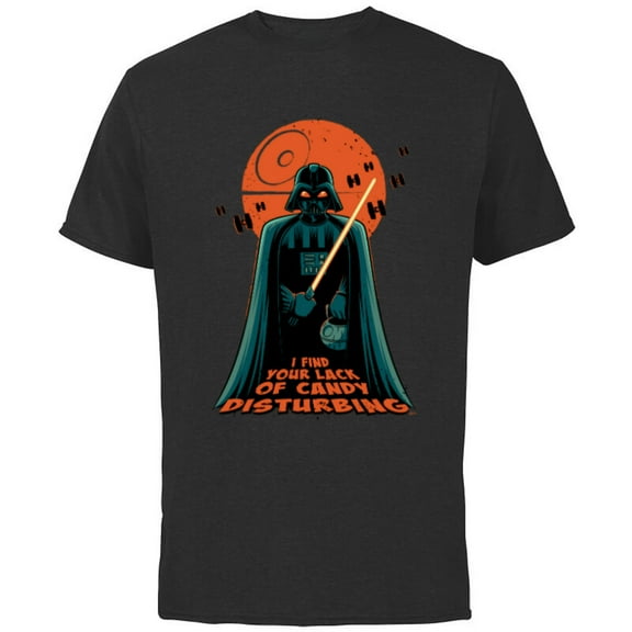 Star Wars Darth Vader Halloween Lack of Candy Disturbing - Short Sleeve Cotton T-Shirt for Adults - Customized-Black
