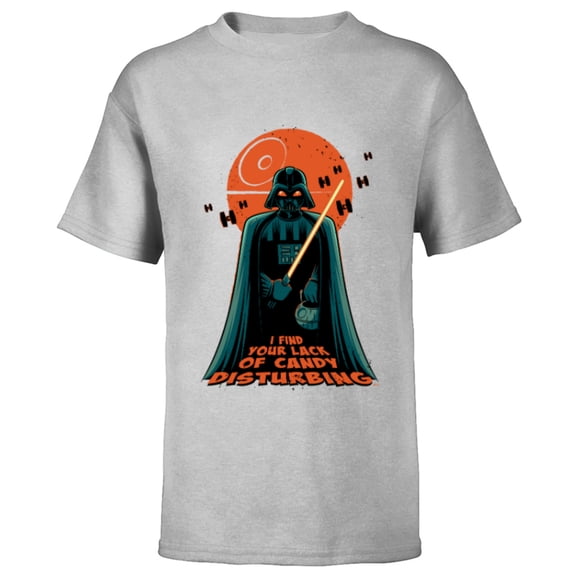 Star Wars Darth Vader Halloween Lack of Candy Disturbing - Short Sleeve T-Shirt for Kids - Customized-Athletic Heather