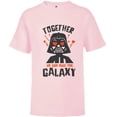 thumbnail image 1 of Star Wars Darth Vader Hearts Together We Can Rule The Galaxy - Short Sleeve T-Shirt for Kids – Customized-Soft Pink, 1 of 5