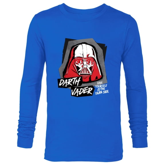 Star Wars Darth Vader Helmet Give Yourself to the Dark Side - Long Sleeve T-Shirt for Men - Customized-Navy