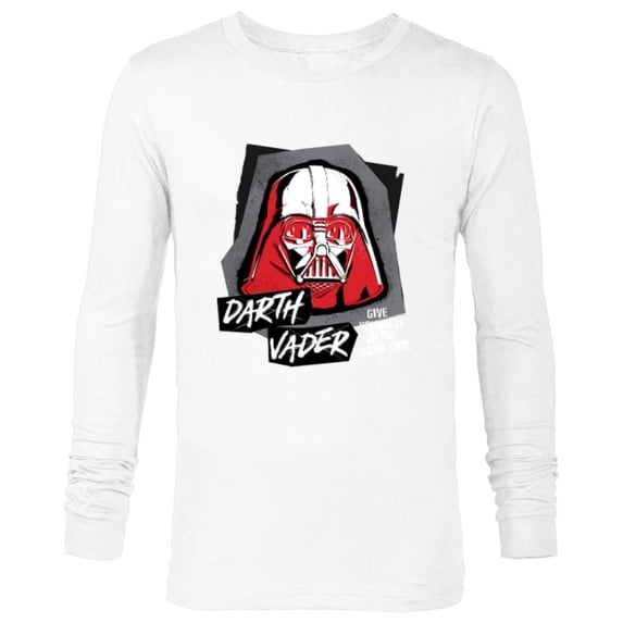 Star Wars Darth Vader Helmet Give Yourself to the Dark Side - Long Sleeve T-Shirt for Men - Customized-White