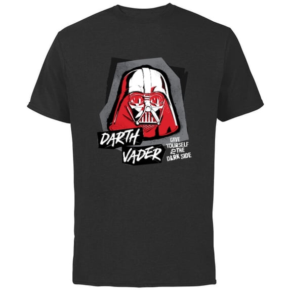 Star Wars Darth Vader Helmet Give Yourself to the Dark Side - Short Sleeve Cotton T-Shirt for Adults - Customized-Black