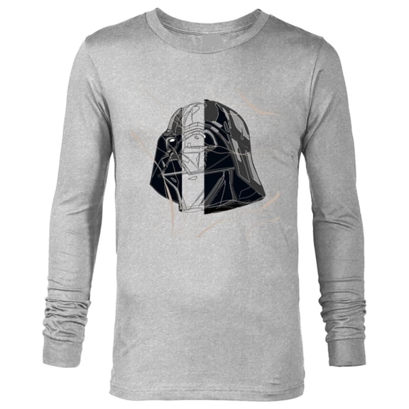 Star Wars Darth Vader Helmet in Windswept Lines - Long Sleeve T-Shirt for Men - Customized-Athletic Heather