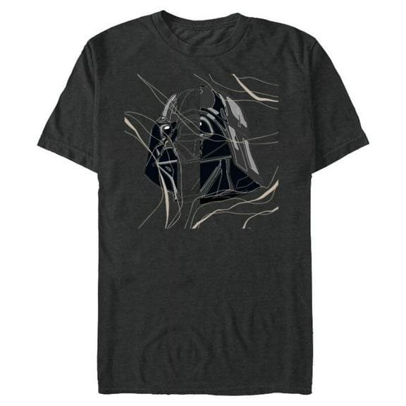 Star Wars Darth Vader Helmet in Windswept Lines - Short Sleeve Blended T-Shirt for Adults - Customized-Dark Heather