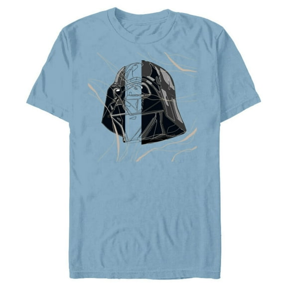 Star Wars Darth Vader Helmet in Windswept Lines - Short Sleeve Blended T-Shirt for Adults - Customized-Ocean Blue