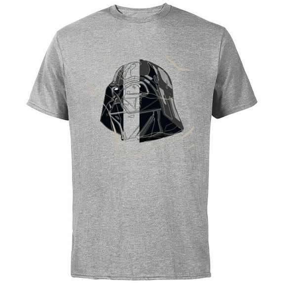 Star Wars Darth Vader Helmet in Windswept Lines - Short Sleeve Cotton T-Shirt for Adults - Customized-Athletic Heather