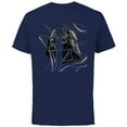 thumbnail image 1 of Star Wars Darth Vader Helmet in Windswept Lines - Short Sleeve Cotton T-Shirt for Adults - Customized-Navy, 1 of 5