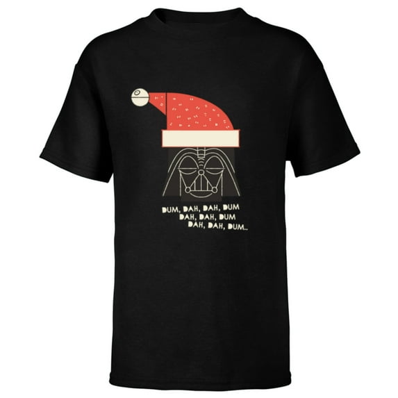 Star Wars Darth Vader Holiday Santa - Short Sleeve T-Shirt for Kids - Customized-Black