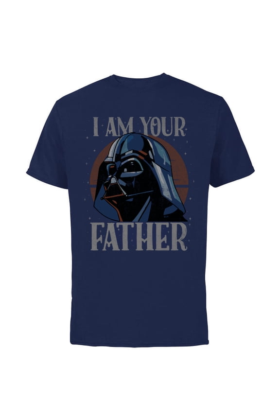 Darth Vader I Am Your Father Retro - Short Sleeve Cotton T-Shirt for Adults - Customized-Navy