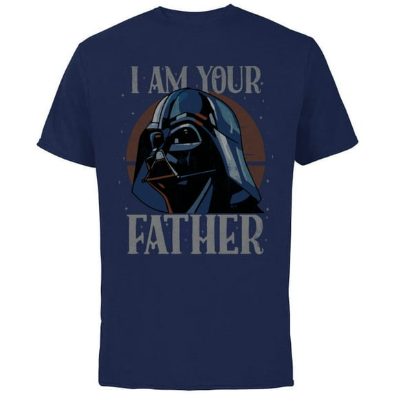 Star Wars Darth Vader I Am Your Father Retro - Short Sleeve Cotton T-Shirt for Adults - Customized-Navy