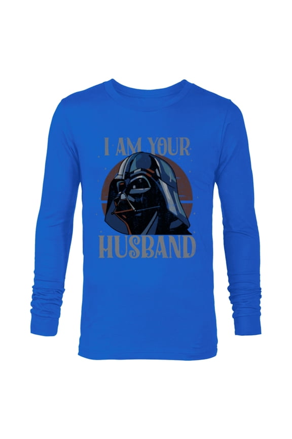 Darth Vader I Am Your Husband Retro Quote Funny- Long Sleeve T-Shirt for Men - Customized-Navy